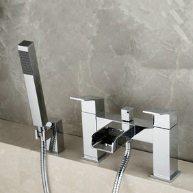 Wall Mount Bath Tub Filler Faucet Set Waterfall Bath And Shower