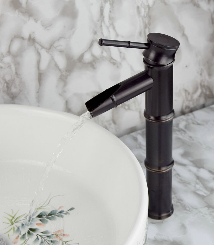 Traditional Style Bamboo Joint Oil-rubbed Bronze Finish Bathroom Sink Tap T0417OR