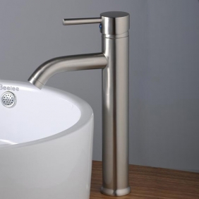 Single Handle Nickel Brushed Centerset Bathroom Sink Tap T1802S