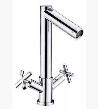Chrome High Quality Traditional Mixer Bathroom Sink Tap Two Handles One Hole Basin Tap T0178L