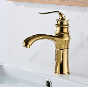 Ti-PVD Finish Contemporary Style Bathroom Sink Tap T0555G