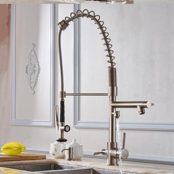 Brass Multi-function Pull Out Mixer Drinking water Kitchen Sink Tap T0704C