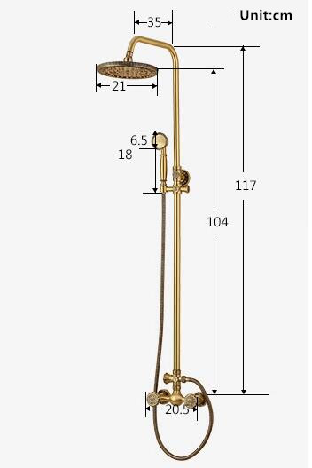Luxurious Antique Brass Pressurize 360° Rotatable Shower Head Bathroom Shower Set TA1260C