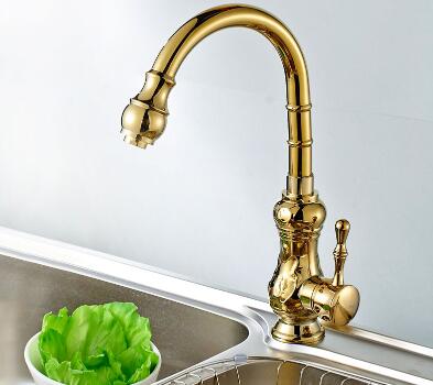New Antique Brass Golden Kitchen Mixer Sink Tap TA265G