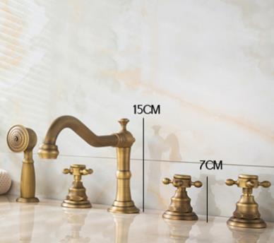 Antique Brass Five-Pieces Bathroom Bathtub Shower Mixer Taps TB455A