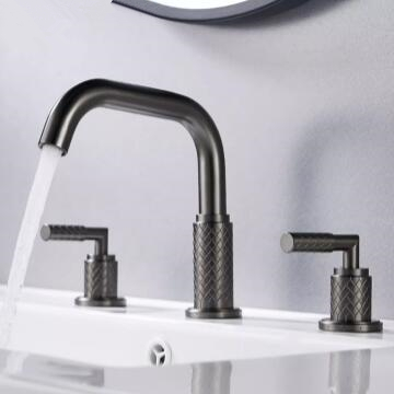 Antique Gun-Grey Finished Three-pieces Rotatable Mixer Bathroom Sink Taps Bath Taps TG0278