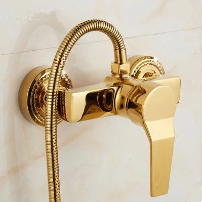 Golden Finish Mixer Water Bathroom&Hotel Simple Shower Set With Hand Shower TS0199G