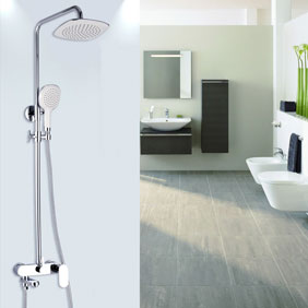Contemporary Shower Tap with 8 inch Shower Head + Hand Shower - TSC010