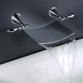 Contemporary Waterfall Bathroom Sink Tap (Wall Mount) T7012A