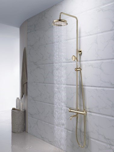 Luxurious Designed Golden Thermostatic Shower Tap Set Exquisite Quality TS1799