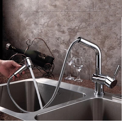 New Arrival Contemporary Brass Kitchen Mixer Pull Out Tap DB1001