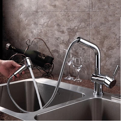 New Arrival Contemporary Brass Kitchen Mixer Pull Out Tap DB1001 - Click Image to Close