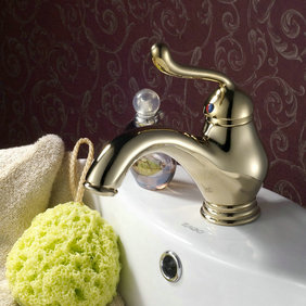 Ti-PVD Finish Antique Style Bathroom Sink Tap T0408G - Click Image to Close