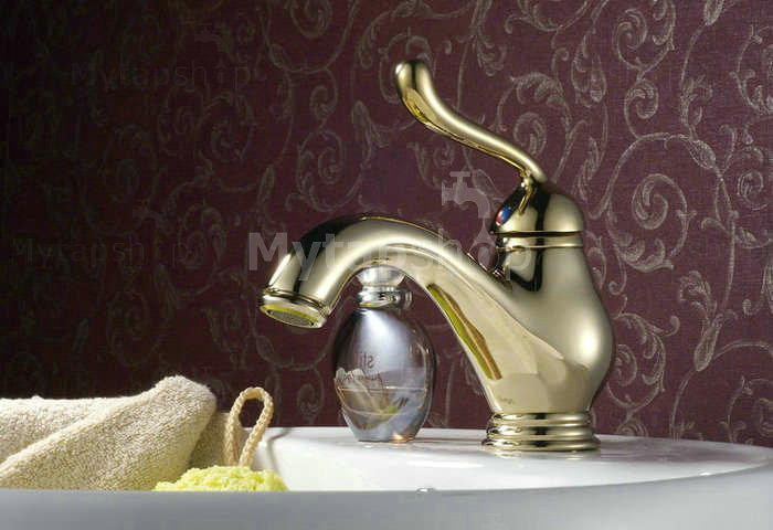 Ti-PVD Finish Antique Style Bathroom Sink Tap T0408G