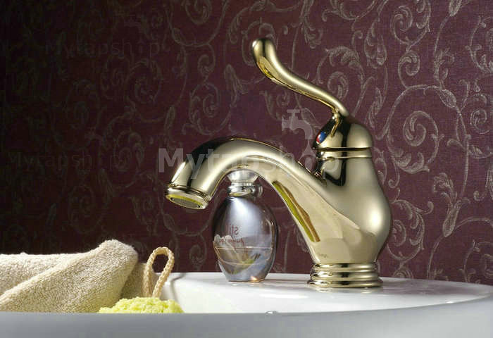 Ti-PVD Finish Antique Style Bathroom Sink Tap T0408G - Click Image to Close