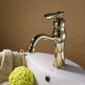 Classic Ti-PVD Finish Solid Brass Bathroom Sink Tap T0419G
