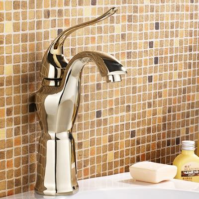 Classic Ti-PVD Finish Solid Brass Bathroom Sink Tap T0420G - Click Image to Close