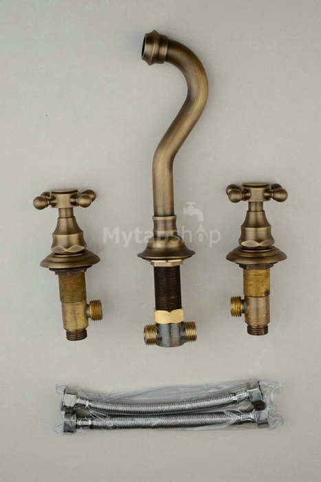 Antique Inspired Bathroom Sink Tap Brass Finish T0459A - Click Image to Close