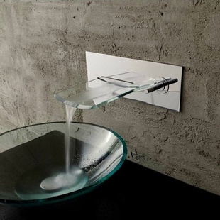 Single Handle Chrome Waterfall Bathroom Sink Tap T0500 - Click Image to Close