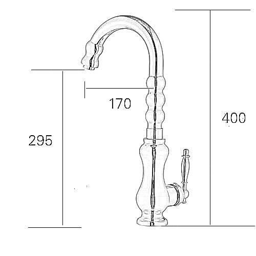 Contemporary Ti-PVD Finish Solid Brass Centerset Kitchen Tap T0477A