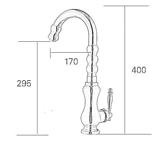 Contemporary Ti-PVD Finish Solid Brass Centerset Kitchen Tap T0477A - Click Image to Close