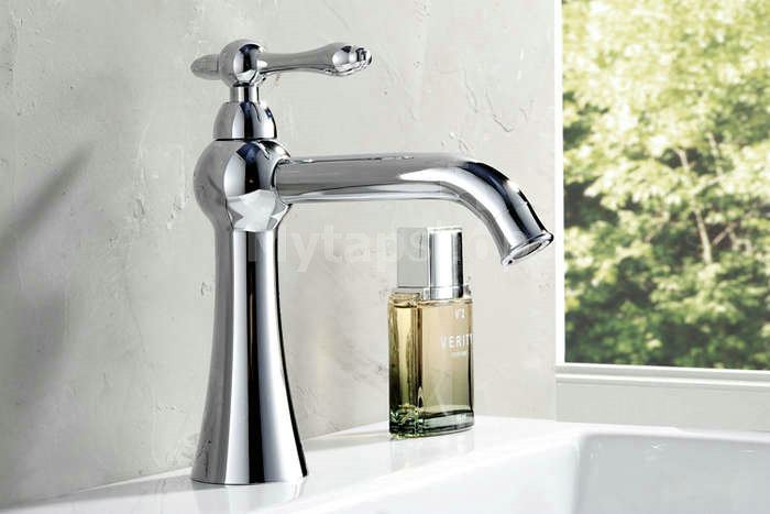 Chrome Finish Solid Brass Bathroom Sink Tap T0507