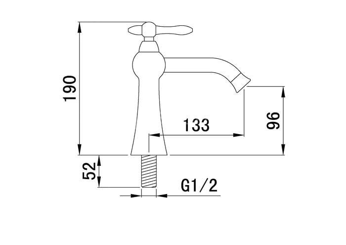 Chrome Finish Solid Brass Bathroom Sink Tap T0507