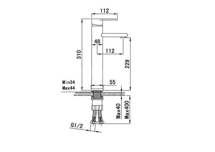 Chrome Finish Solid Brass Bathroom Sink Tap T0508H