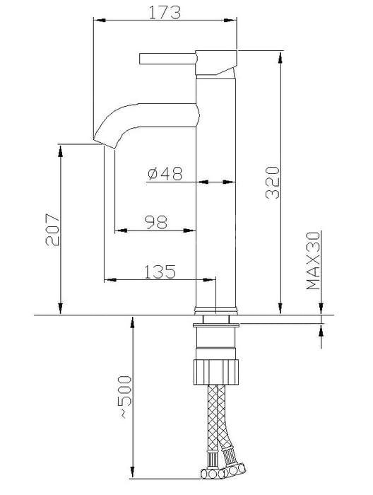 Solid Brass Bathroom Sink Tap Chrome Finish T0515H - Click Image to Close