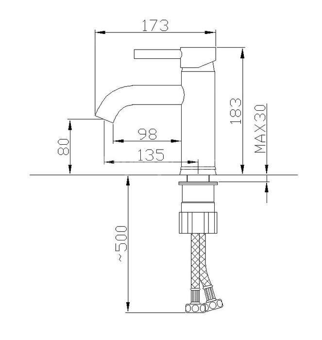 Centerset Contemporary Chrome Finished Single Handle Solid Brass Bathroom Sink Tap T0515