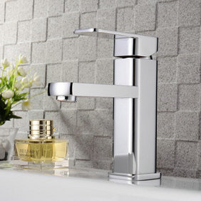 Chrome Finish Solid Brass Bathroom Sink Tap T0516