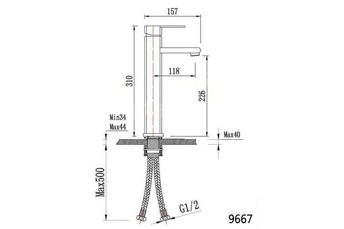 Solid Brass Bathroom Sink Tap Chrome Finish T0516H