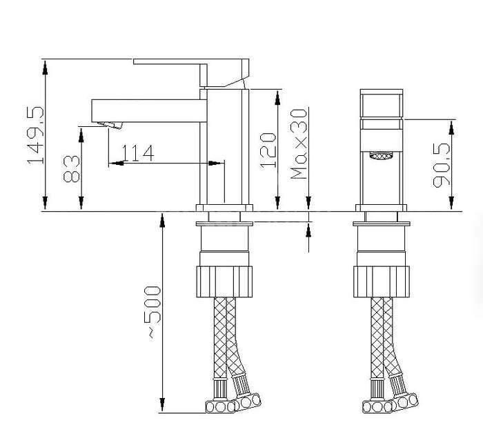 Chrome Finish Solid Brass Bathroom Sink Tap T0516