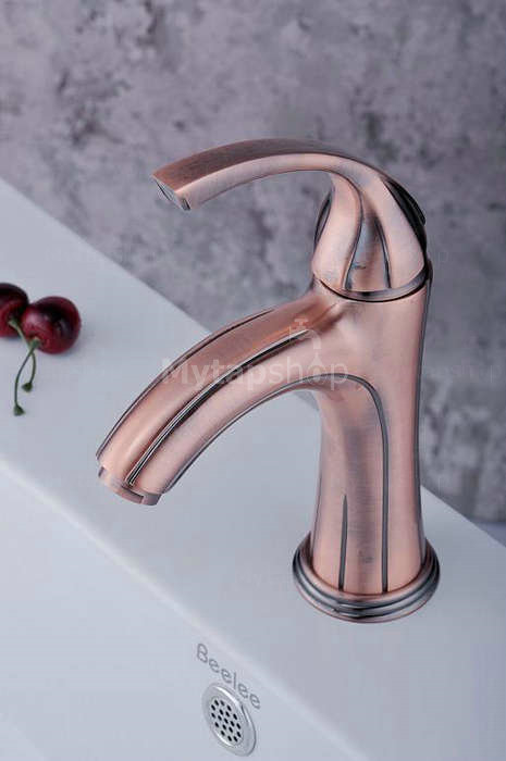 Classic Solid Brass Bathroom Sink Tap - Antique Copper Finish T0519B