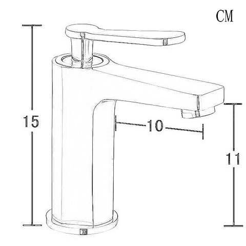 Chrome Finish Solid Brass Contemporary Centerset Bathroom Sink Tap T0521