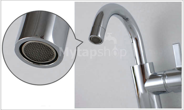 Chrome Finish Solid Brass Bathroom Sink Tap (Tall)T0542H - Click Image to Close