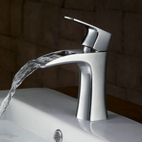 Waterfall Bathroom Sink Tap (Chrome Finish) T0556 - Click Image to Close