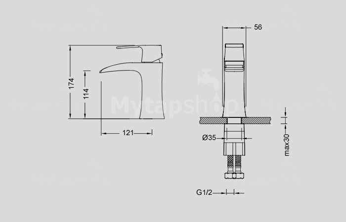 Waterfall Bathroom Sink Tap (Chrome Finish) T0556