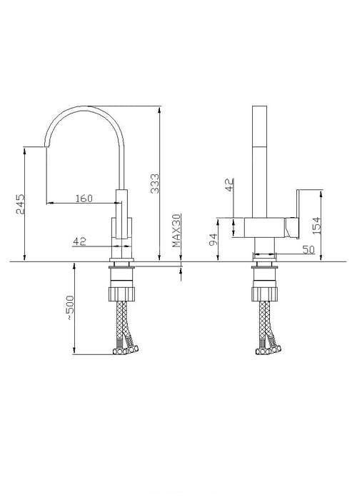 Chrome Finish Solid Brass Kitchen Tap T0721 - Click Image to Close