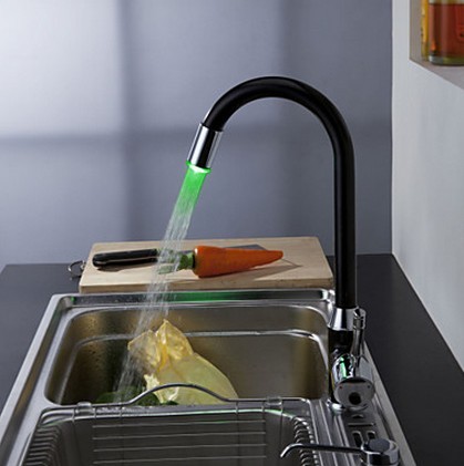 Painting Finish Kitchen Tap with Color Changing LED Light T0742F