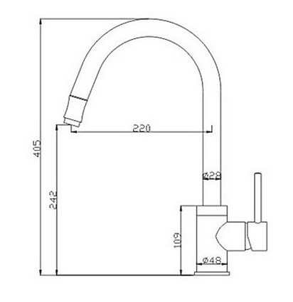 Nickel Brushed Finish Pull-Out Kitchen Tap T0757