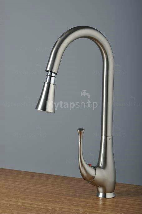 Nickel Brushed Single Handle Centerset Kitchen Tap (T0760S) - Click Image to Close