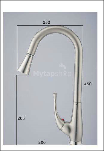 Nickel Brushed Single Handle Centerset Kitchen Tap (T0760S) - Click Image to Close