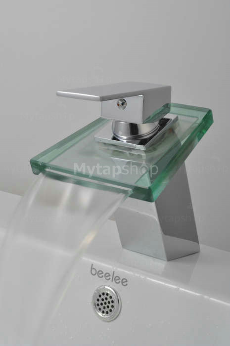 Contemporary Single Handle Waterfall LED Chrome Bathroom Sink Tap - T0804F