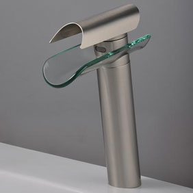 Contemporary Single Handle Nickel Brushed Bathroom Sink Tap T0814HS