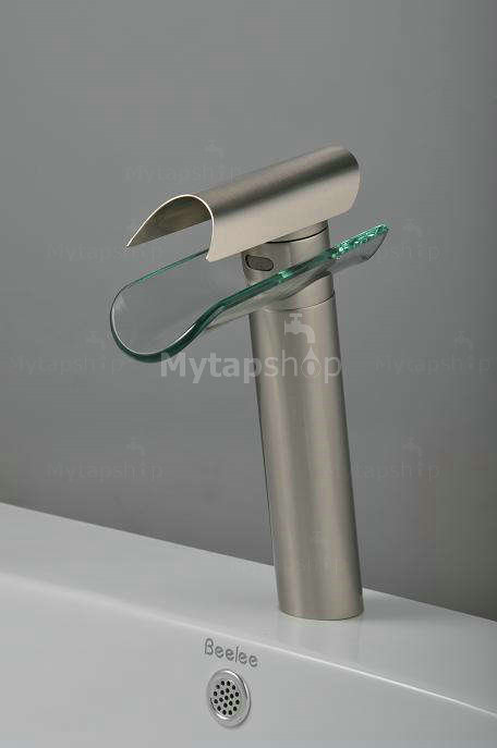 Contemporary Single Handle Nickel Brushed Bathroom Sink Tap T0814HS