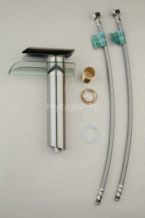 Contemporary Single Handle Nickel Brushed Bathroom Sink Tap T0814HS - Click Image to Close