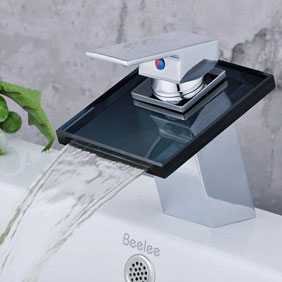 Contemporary Waterfall Bathroom Sink Tap T0815B - Click Image to Close