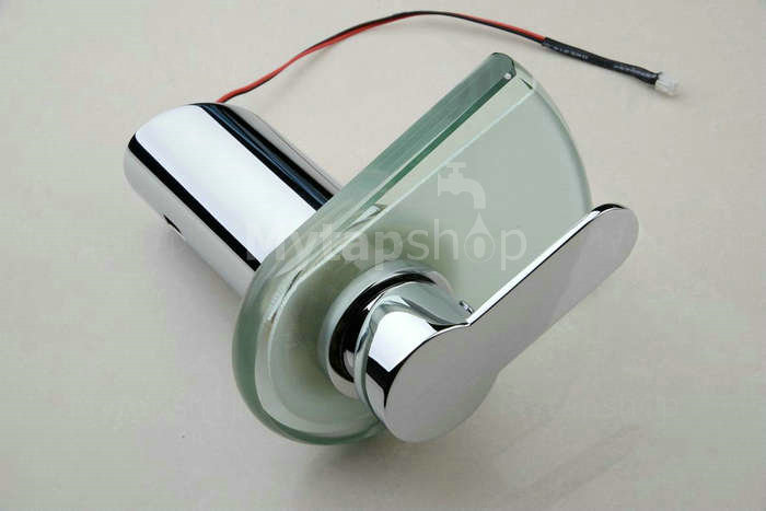 Contemporary Color Changing LED Waterfall Bathroom Sink Tap - T0816F