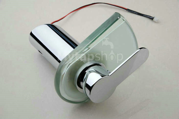 Contemporary Color Changing LED Waterfall Bathroom Sink Tap - T0816F - Click Image to Close